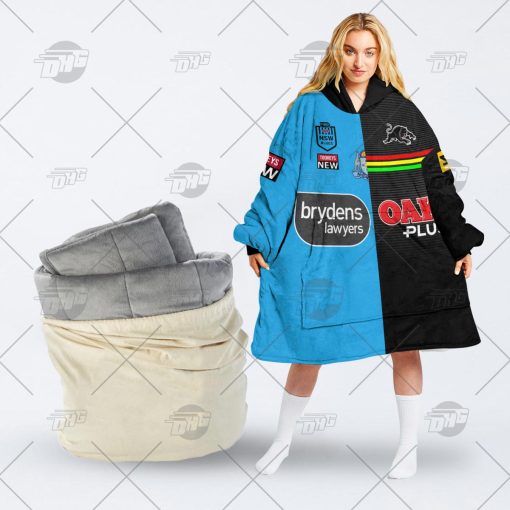 Personalise SOO NSW Blues To NRL Penrith Panthers Half and Half Split Jersey 2022 oodie blanket hoodie snuggie