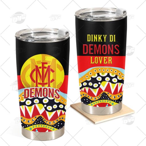 AFL Dinky Di Melbourne Demons Lover Aboriginal Flag x Indigenous Stainless Steel Tumbler 20oz 30oz