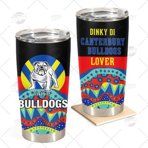 NRL Dinky Di Canterbury Bulldogs Lover Aboriginal Flag x Indigenous Stainless Steel Tumbler 20oz 30oz