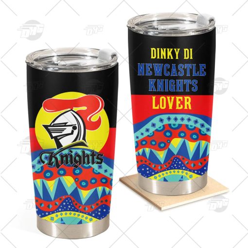 NRL Dinky Di Newcastle Knights Lover Aboriginal Flag x Indigenous Stainless Steel Tumbler 20oz 30oz