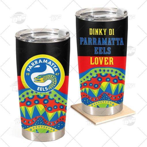 NRL Dinky Di Parramatta Eels Lover Aboriginal Flag x Indigenous Stainless Steel Tumbler 20oz 30oz