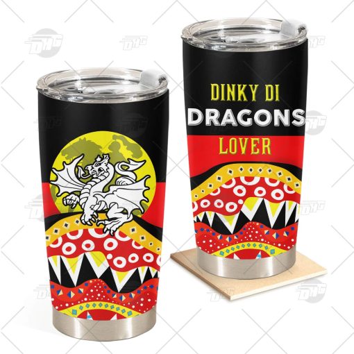 NRL Dinky Di St. George Illawarra Dragons Lover Aboriginal Flag x Indigenous Stainless Steel Tumbler 20oz 30oz