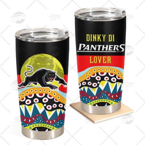 NRL Dinky Di Penrith Panthers Lover Aboriginal Flag x Indigenous Stainless Steel Tumbler 20oz 30oz