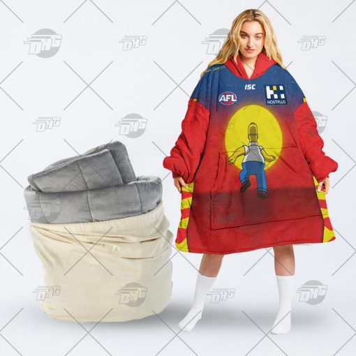 Personalised AFL The Simpsons Jersey Gold Coast Suns oodie blanket hoodie snuggie hoodies