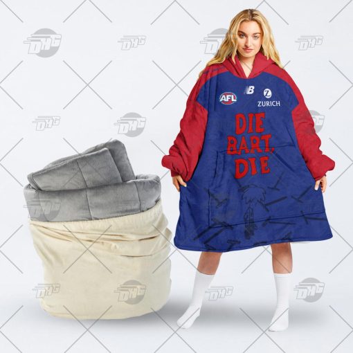 Personalised AFL The Simpsons Jersey Melbourne Demons oodie blanket hoodie snuggie hoodies