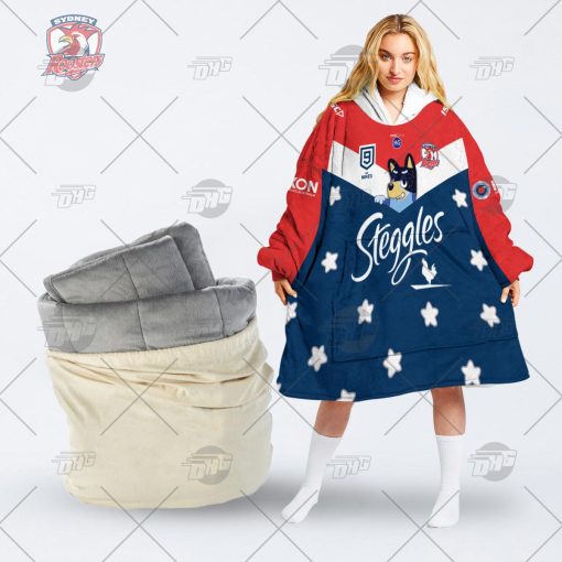 NRL Sydney Roosters Bluey oodie blanket hoodie snuggie hoodies for all family