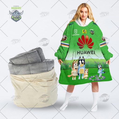 NRL Canberra Raiders Bluey oodie blanket hoodie snuggie hoodies for all family