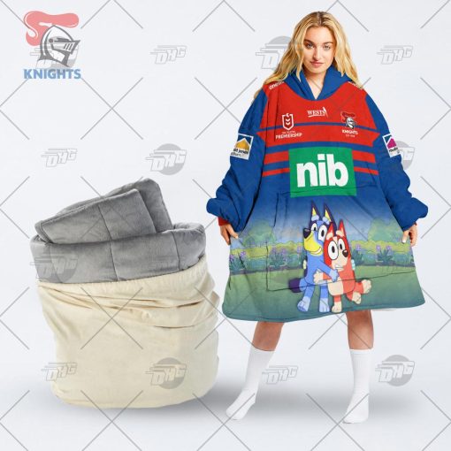 NRL Newcastle Knights Bluey oodie blanket hoodie snuggie hoodies for all family