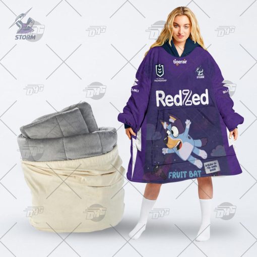 NRL Melbourne Storm Bluey oodie blanket hoodie snuggie hoodies for all family