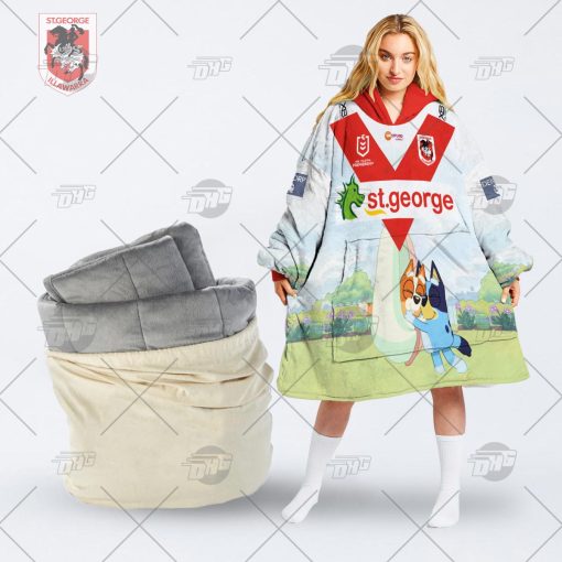 NRL St. George Illawarra Dragons Bluey oodie blanket hoodie snuggie hoodies for all family