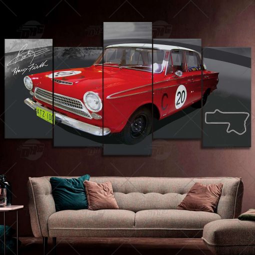 Bathurst Legends 1963 Cortina Harry Firth Bob Jane 5 pcs Canvas Wall Art