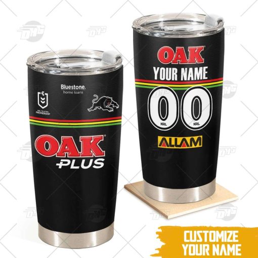 Personalise NRL Penrith Panthers 2022 Home Jersey Stainless Steel Tumbler 20oz 30oz
