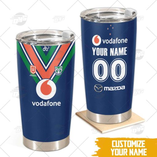 Personalise NRL New Zealand Warriors 2022 Home Jersey Stainless Steel Tumbler 20oz 30oz