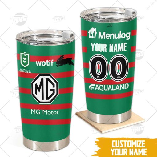 Personalise NRL South Sydney Rabbitohs 2022 Home Jersey Stainless Steel Tumbler 20oz 30oz