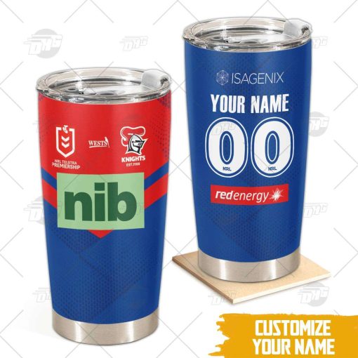 Personalise NRL Newcastle Knights 2022 Home Jersey Stainless Steel Tumbler 20oz 30oz