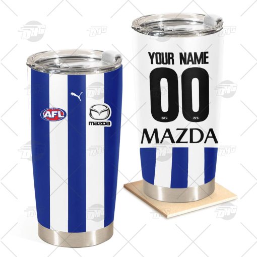 Personalise AFL North Melbourne Football Club 2022 Home Guernsey Stainless Steel Tumbler 20oz 30oz