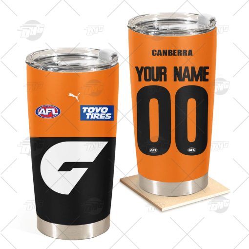 Personalise AFL Greater Western Sydney Giants 2022 Home Guernsey Stainless Steel Tumbler 20oz 30oz