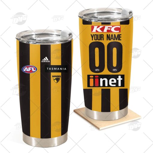 Personalise AFL Hawthorn Football Club 2022 Home Guernsey Stainless Steel Tumbler 20oz 30oz