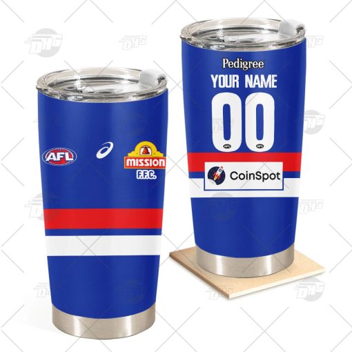 Personalise AFL Western Bulldogs 2022 Home Guernsey Stainless Steel Tumbler 20oz 30oz