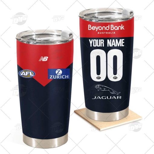 Personalise AFL Melbourne Football Club 2022 Home Guernsey Stainless Steel Tumbler 20oz 30oz