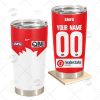 Personalise AFL Collingwood Football Club 2022 Home Guernsey Stainless Steel Tumbler 20oz 30oz