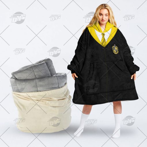 Personalised Harry Potter Hufflepuff 3D Uniform oodie blanket hoodie snuggie hoodies