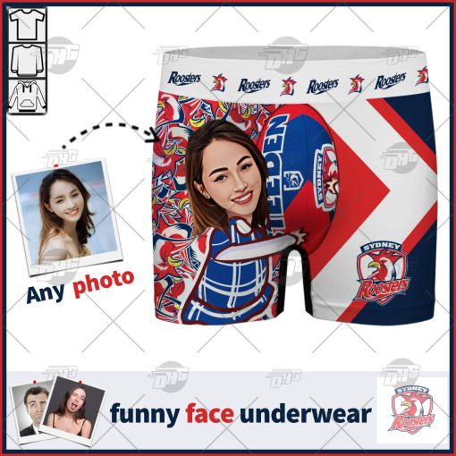 Custom men boxer NRL Sydney Roosters with face personalized gifts for him