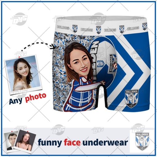 Custom men boxer NRL Canterbury Bulldogs with face personalized gifts for him