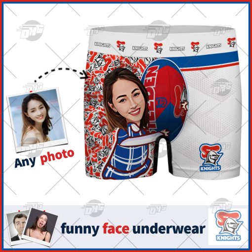 Custom men boxer NRL Newcastle Knights with face personalized gifts for him