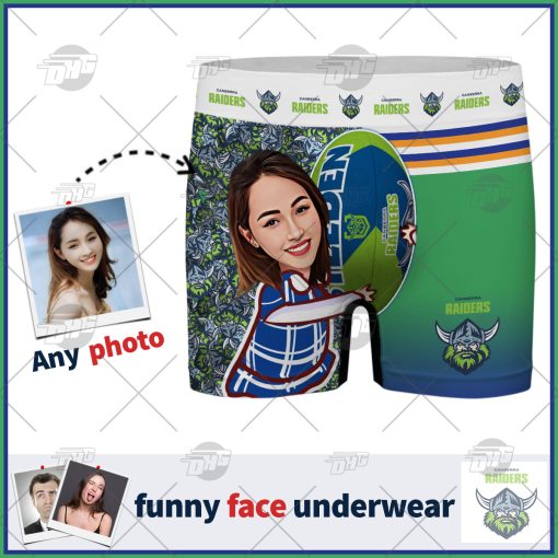 Custom men boxer NRL Canberra Raiders with face personalized gifts for him