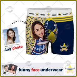 Custom men boxer NRL North Queensland Cowboys with face personalized gifts for him