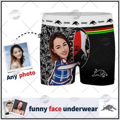 Custom men boxer NRL Penrith Panthers with face personalized gifts for him