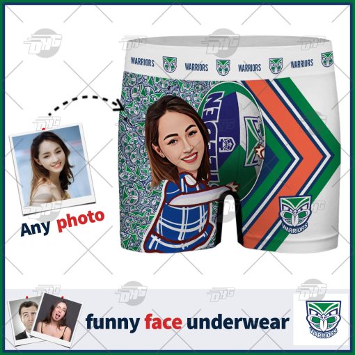 Custom men boxer NRL New Zealand Warriors with face personalized gifts for him