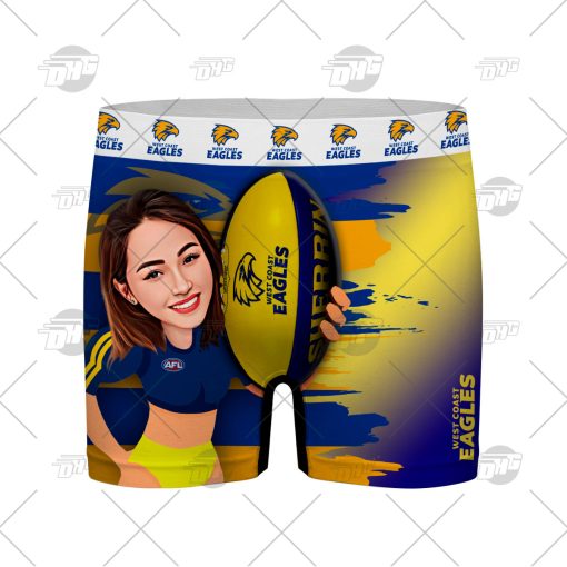 Custom men boxer with face AFL West Coast Eagles personalized gifts for him