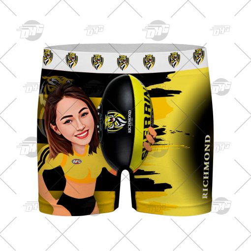 Custom men boxer with face AFL Richmond Football Club personalized gifts for him