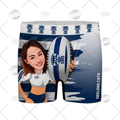 Custom men boxer with face AFL Geelong Football Club personalized gifts for him