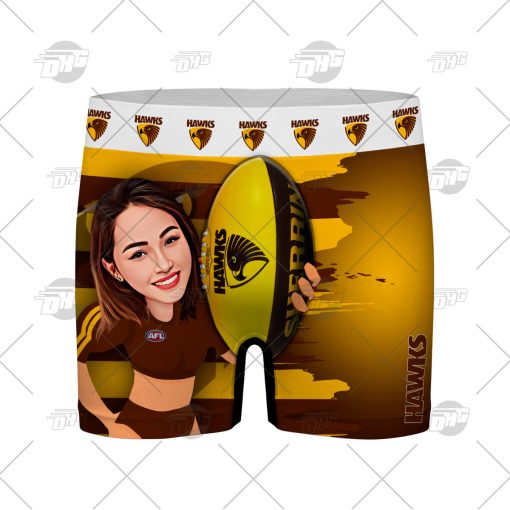Custom men boxer with face AFL Hawthorn Football Club personalized gifts for him