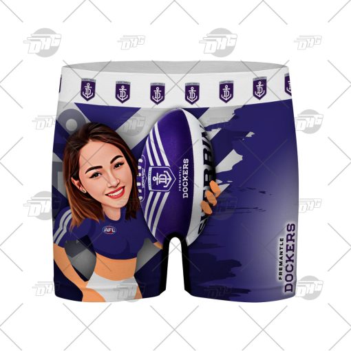 Custom men boxer with face AFL Fremantle Football Club personalized gifts for him