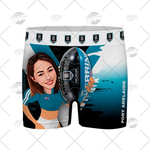 Custom men boxer with face AFL Port Adelaide Football Club personalized gifts for him