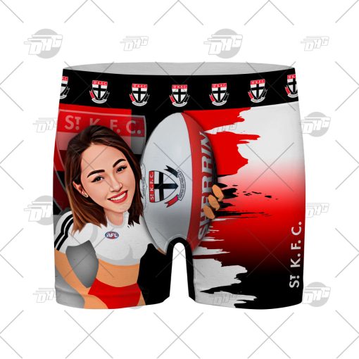 Custom men boxer with face AFL St Kilda Football Club personalized gifts for him