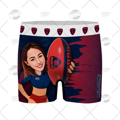Custom men boxer with face AFL Melbourne Football Club personalized gifts for him