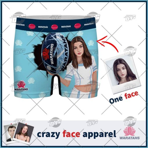 Custom men boxer with face Super Rugby NSW WARATAHS personalized gifts for him