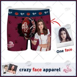 Custom men boxer with face Super Rugby QUEENSLAND REDS personalized gifts for him