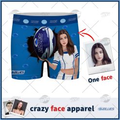 Custom men boxer with face Super Rugby AUCKLAND BLUES personalized gifts for him
