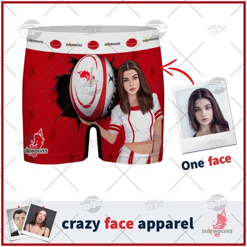 Custom men boxer with face Super Rugby SUNWOLVES personalized gifts for him