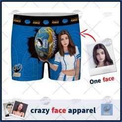 Custom men boxer with face Super Rugby Western Force personalized gifts for him