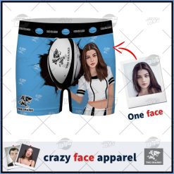 Custom men boxer with face Super Rugby THE SHARKS personalized gifts for him