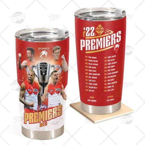 AFL Sydney Swans 2022 Premiers Bestseller Style For Fans Stainless Steel Tumbler 20oz 30oz