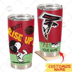 Personalize NFL Atlanta Falcons Tumbler Snoopy Stainless Steel Tumbler 20oz 30oz Best Gift