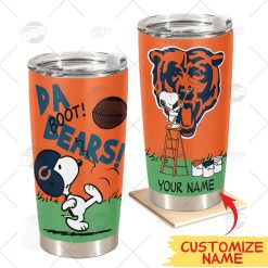 Personalize NFL Chicago Bears Tumbler Snoopy Stainless Steel Tumbler 20oz 30oz Best Gift